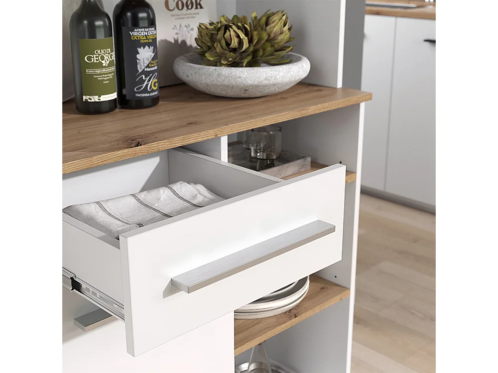 Kitchen buffet white/artisan oak 120.2x40.5x177 pure