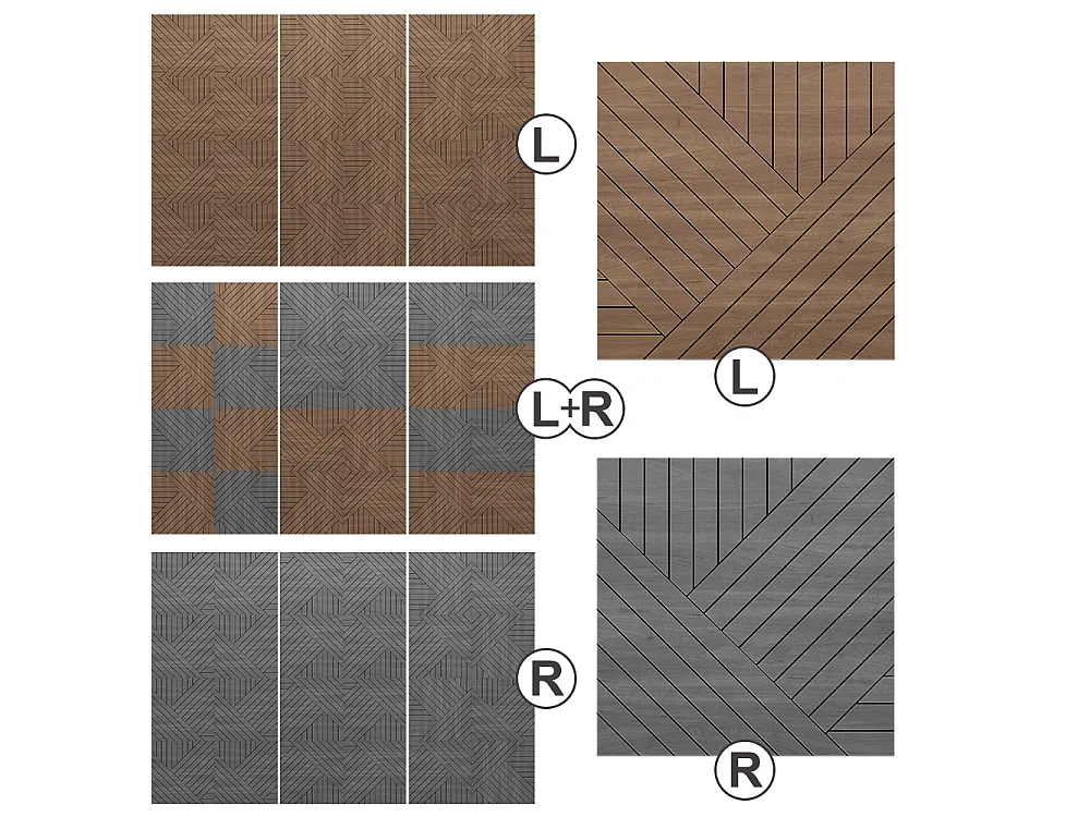 Pannello a parete rovere 52x0.8x52