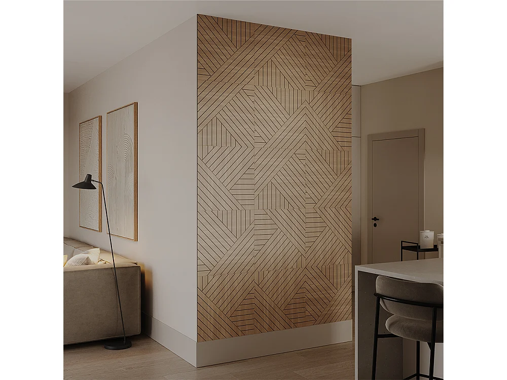 Pannello a parete rovere 52x0.8x52