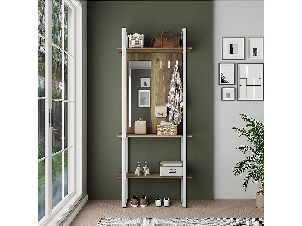 Garderobe wit 90x35x215 livi