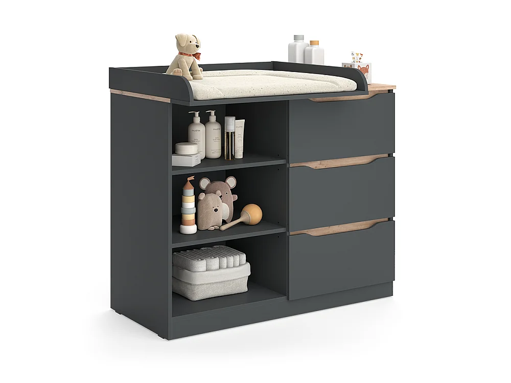 Przewijak dla dziecka antracyt/dąb artisan 113x53x93 ruben