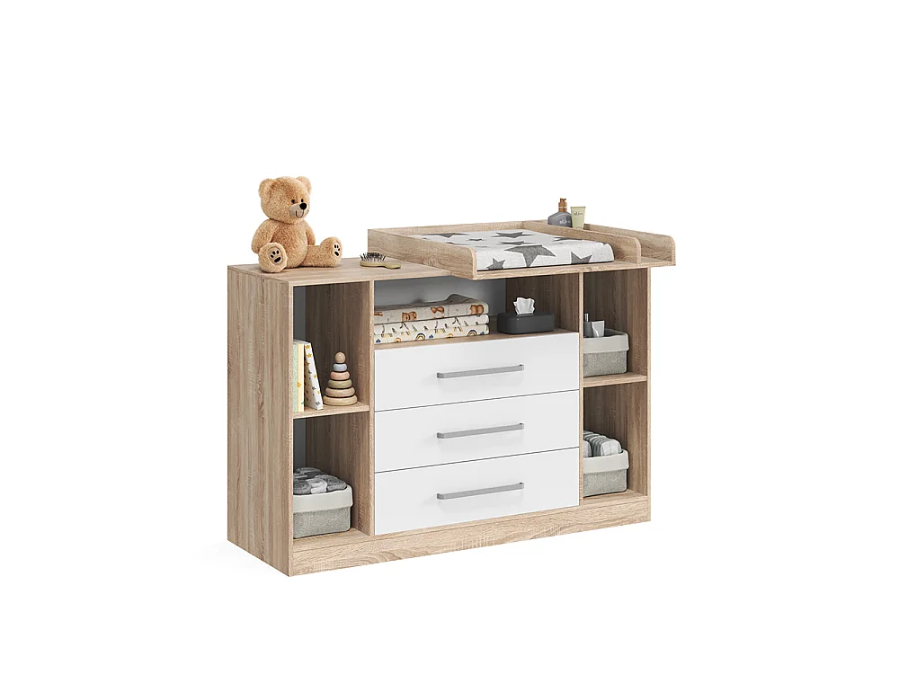 Przewijak dla dziecka sonoma/biały 138.3x50x93 olina