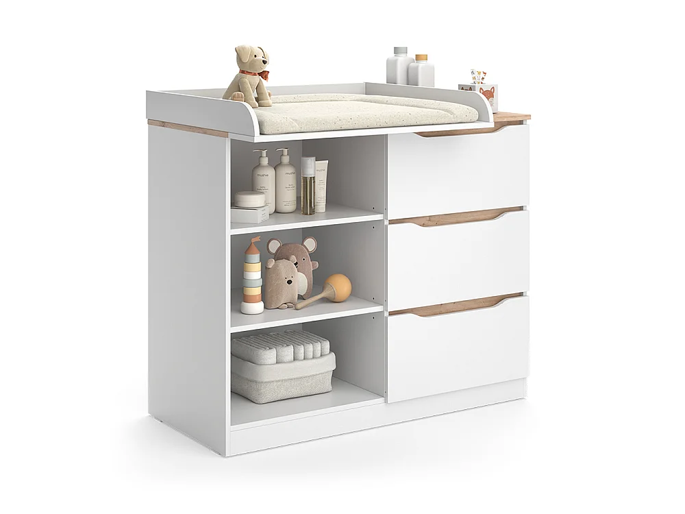 Przewijak dla dziecka biały/dąb artisan 113x53x93 ruben