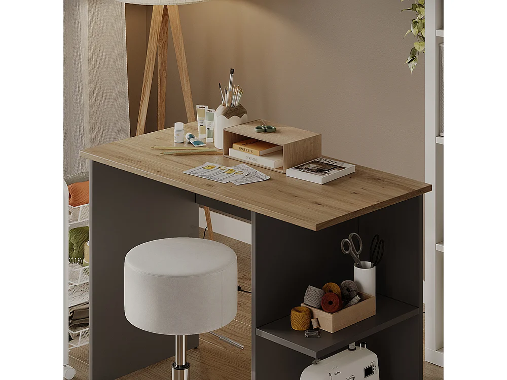 Bureau anthracite/artisan 100x50x76 simple