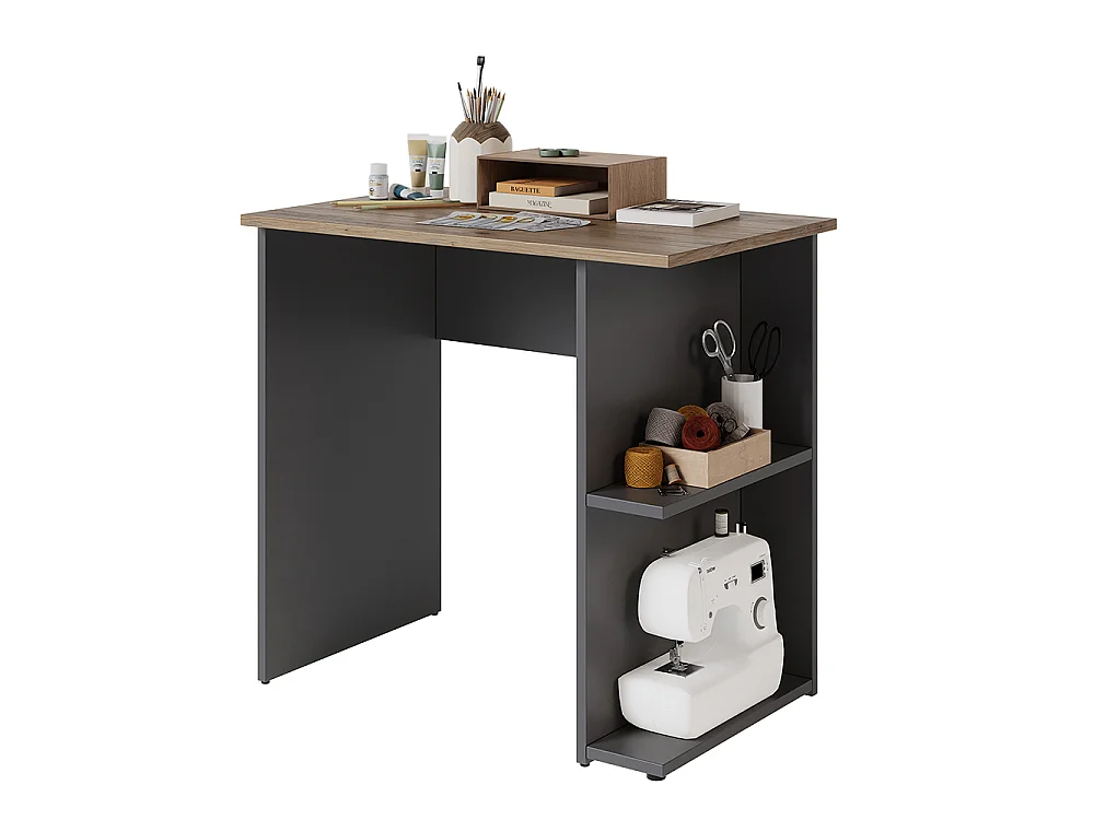 Bureau anthracite/artisan 80x50x76 simple