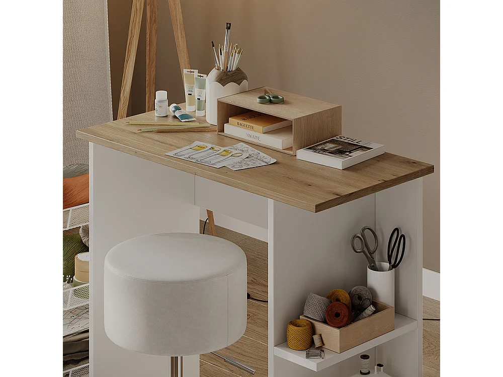 Schreibtisch weiß/artisan 80x40x76 simple