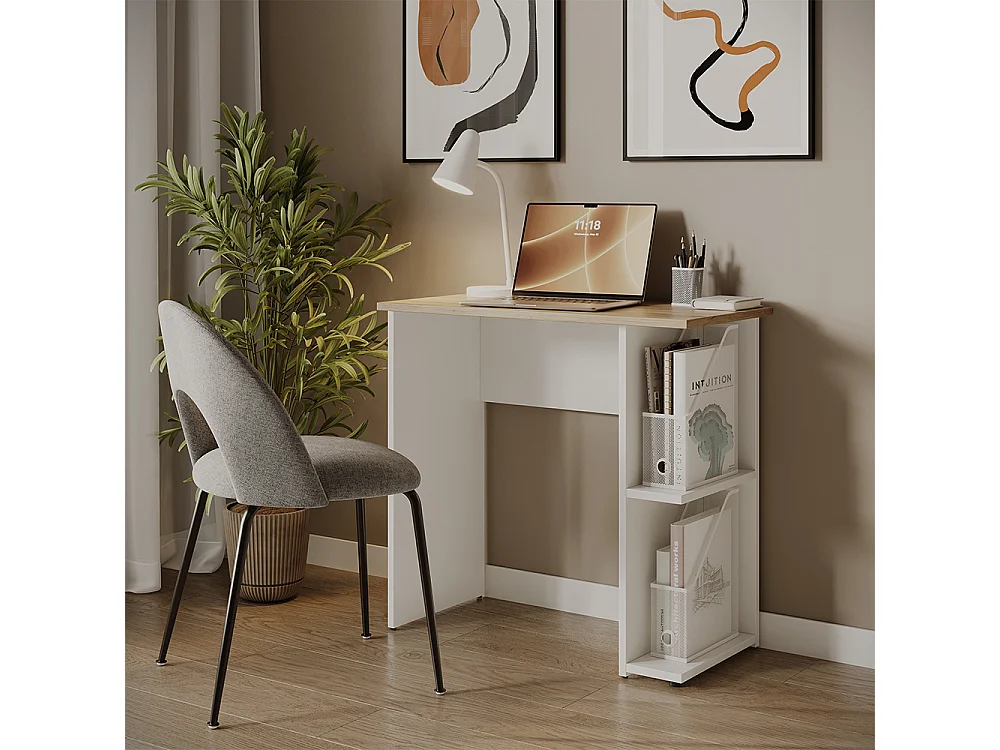 Schreibtisch weiß/artisan 80x40x76 simple