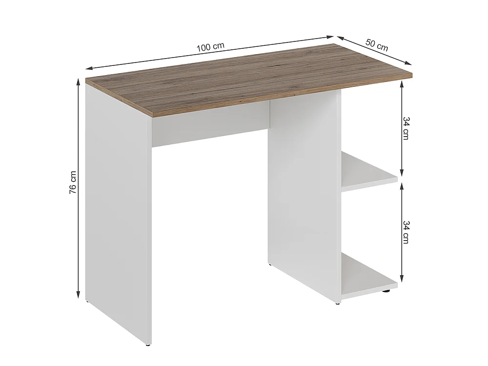 Schreibtisch weiß/artisan 100x50x76 simple