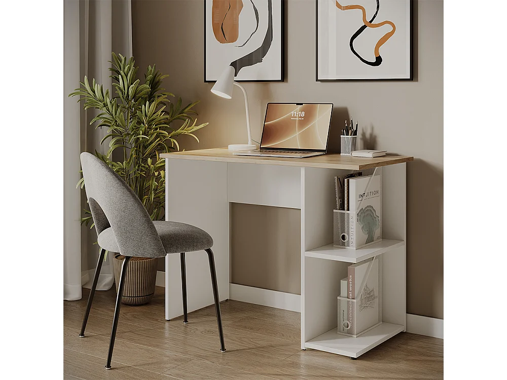 Schreibtisch weiß/artisan 100x50x76 simple