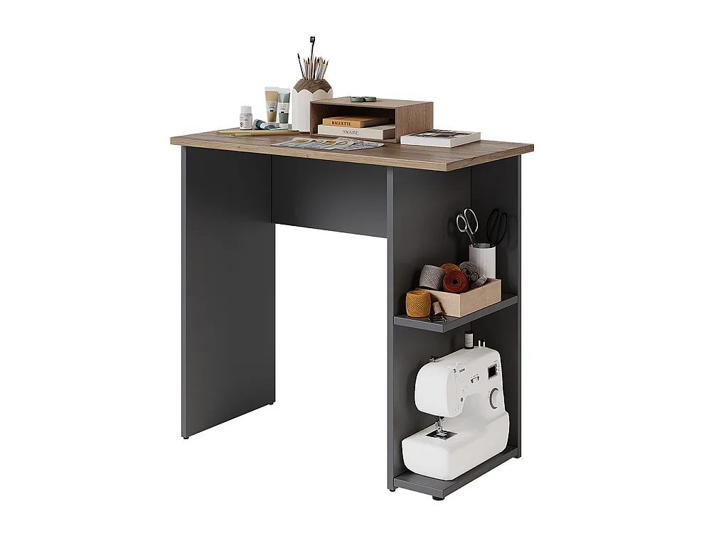 Bureau anthracite/artisan 80x40x76 simple