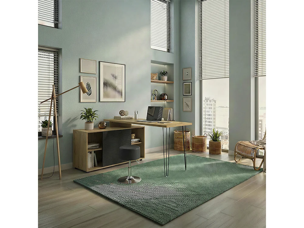 Hoekbureau zwart 135x55x77 notivo