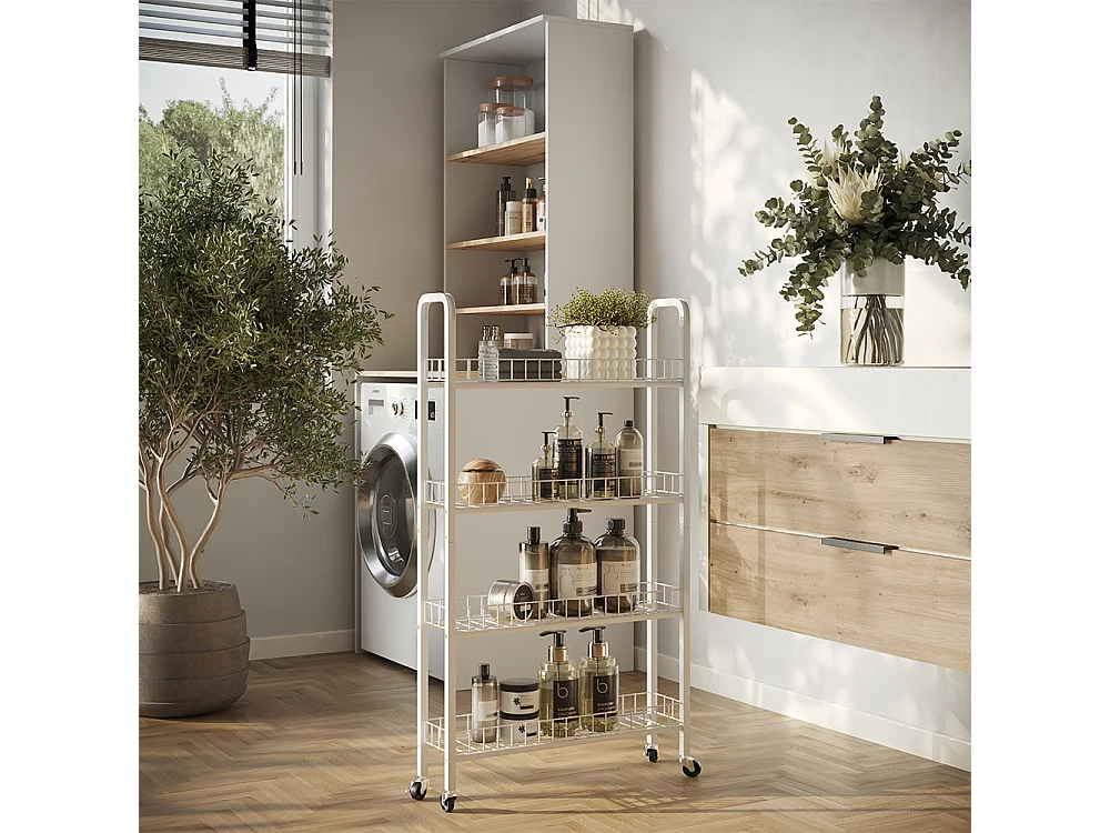 Verrijdbaar ladeblok wit 58x15x103.5 rolivo