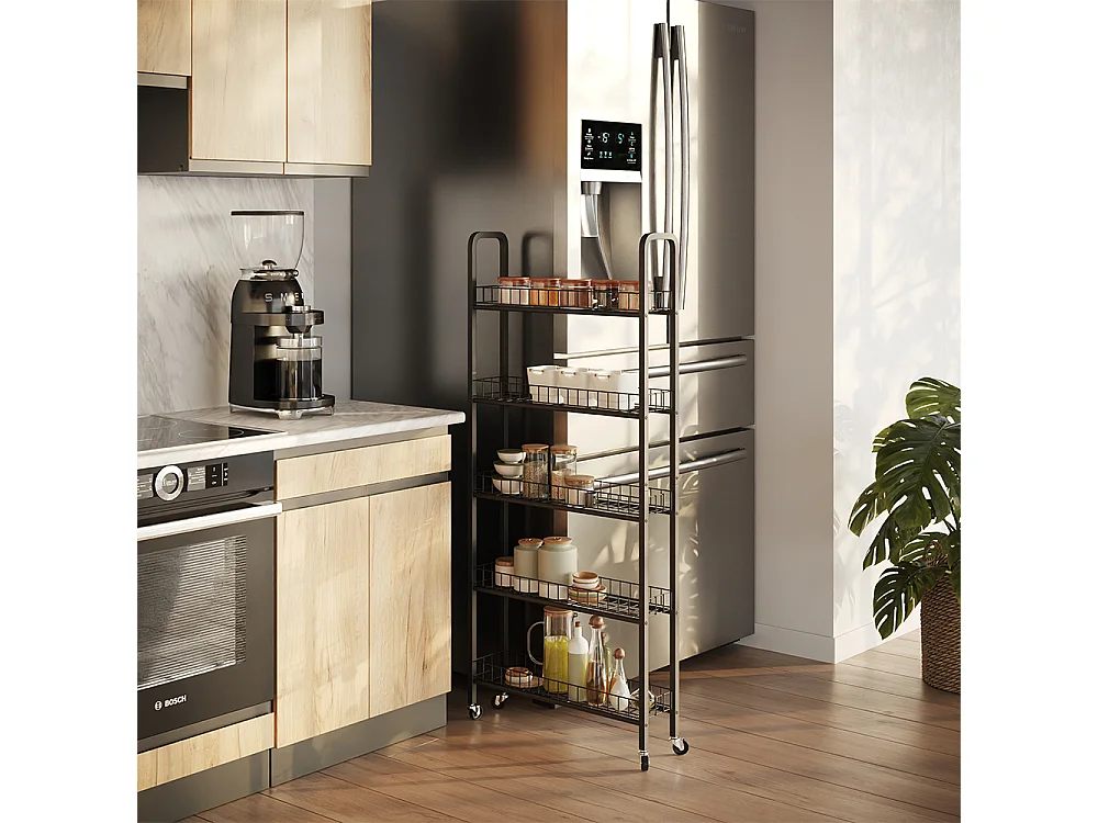 Verrijdbaar ladeblok zwart 58x15x129.5 rolivo