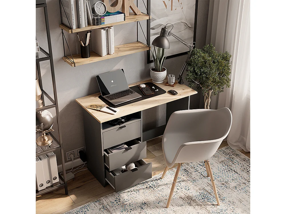 Bureau anthracite/artisan 105x50x76.5 meiko