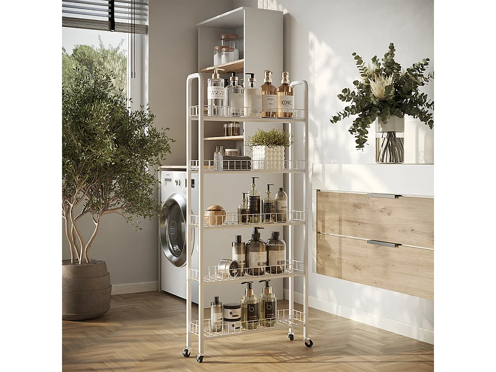 Verrijdbaar ladeblok wit 58x15x129.5 rolivo