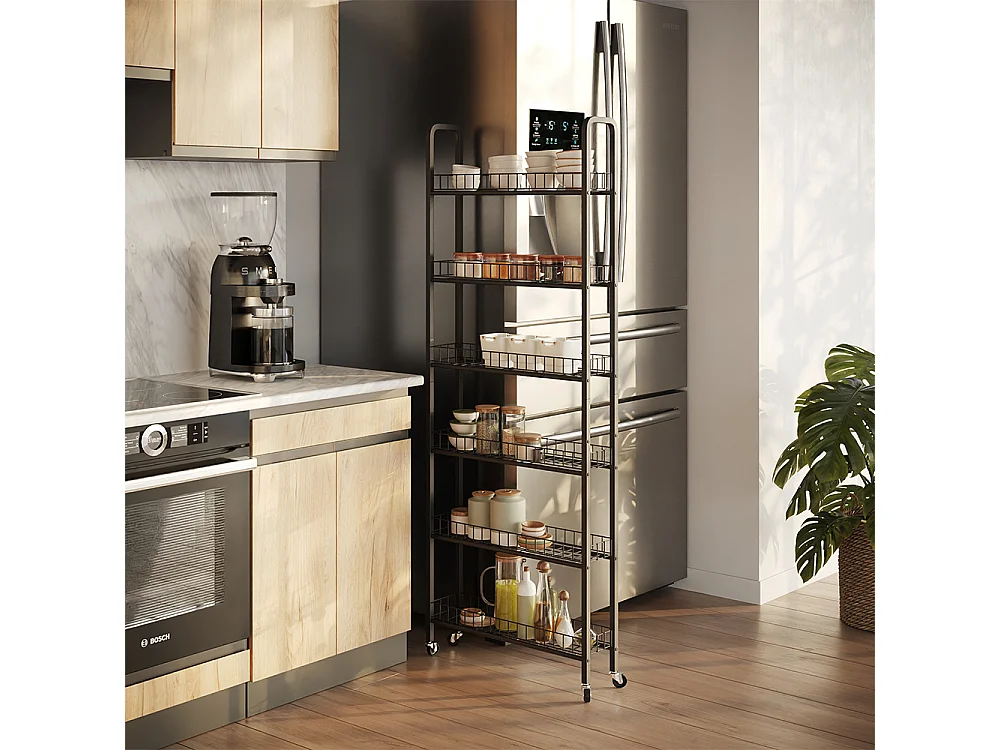 Verrijdbaar ladeblok zwart 58x15x155.5 rolivo