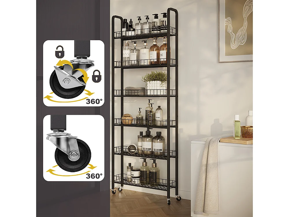 Verrijdbaar ladeblok zwart 58x15x155.5 rolivo