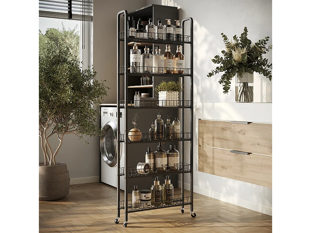 Verrijdbaar ladeblok zwart 58x15x155.5 rolivo