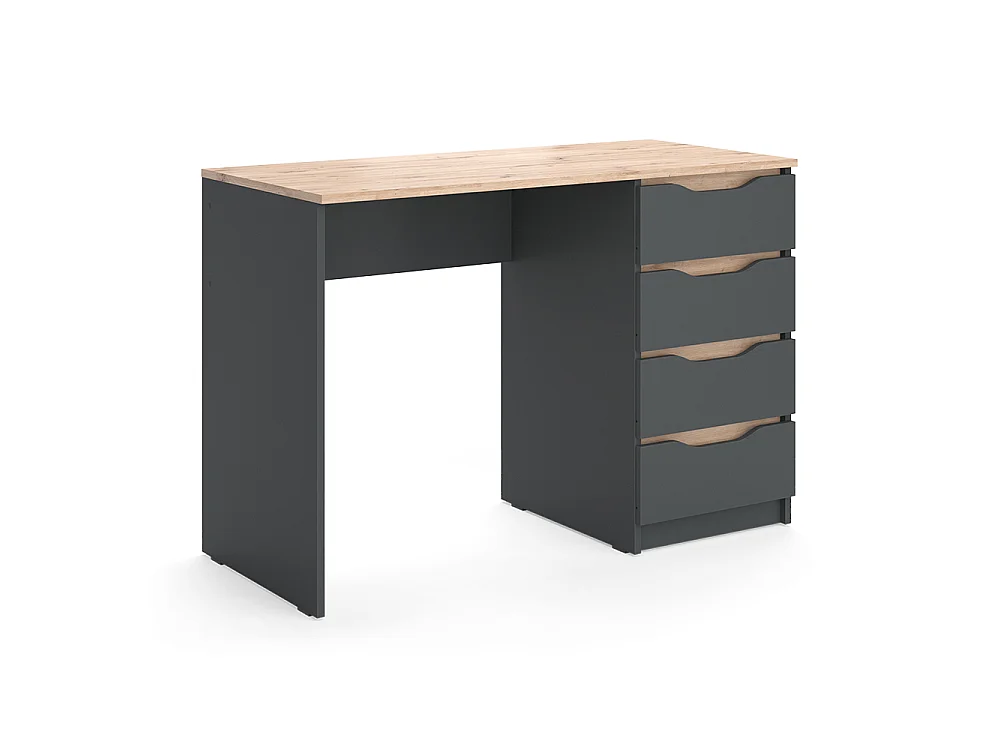 Bureau anthracite/chêne artisan 110x50x75 ruben