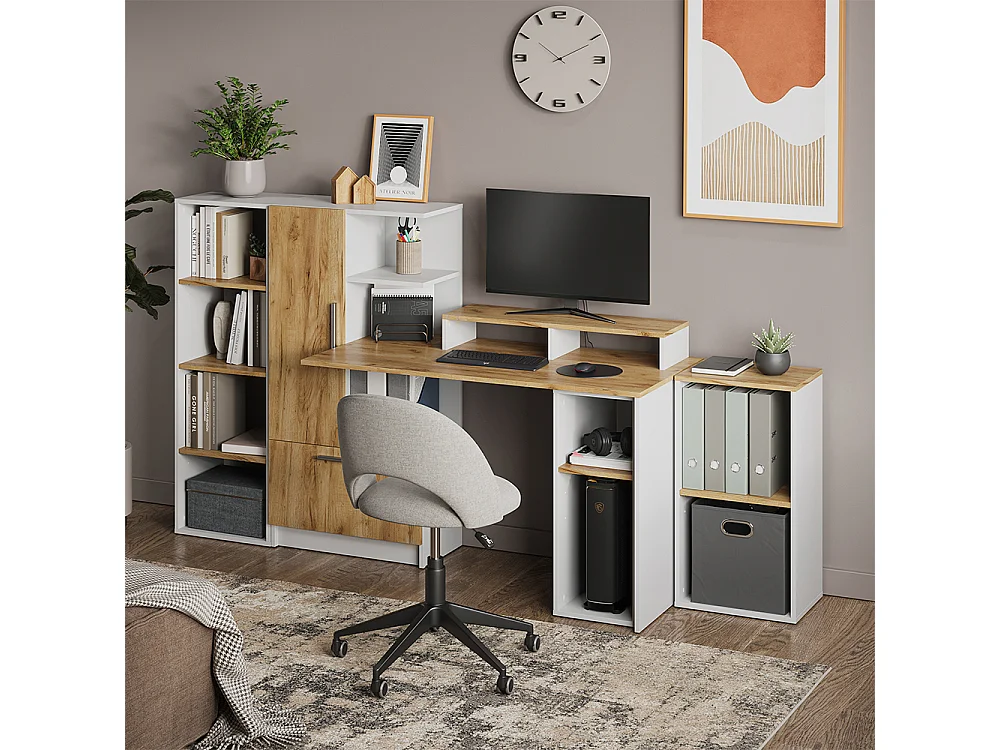 Biurko biały/dąb goldkraft 150x59x120 tomy