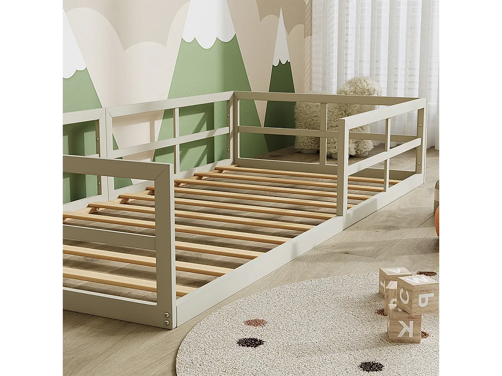 Lit pour enfant grège 205x95x37 minno