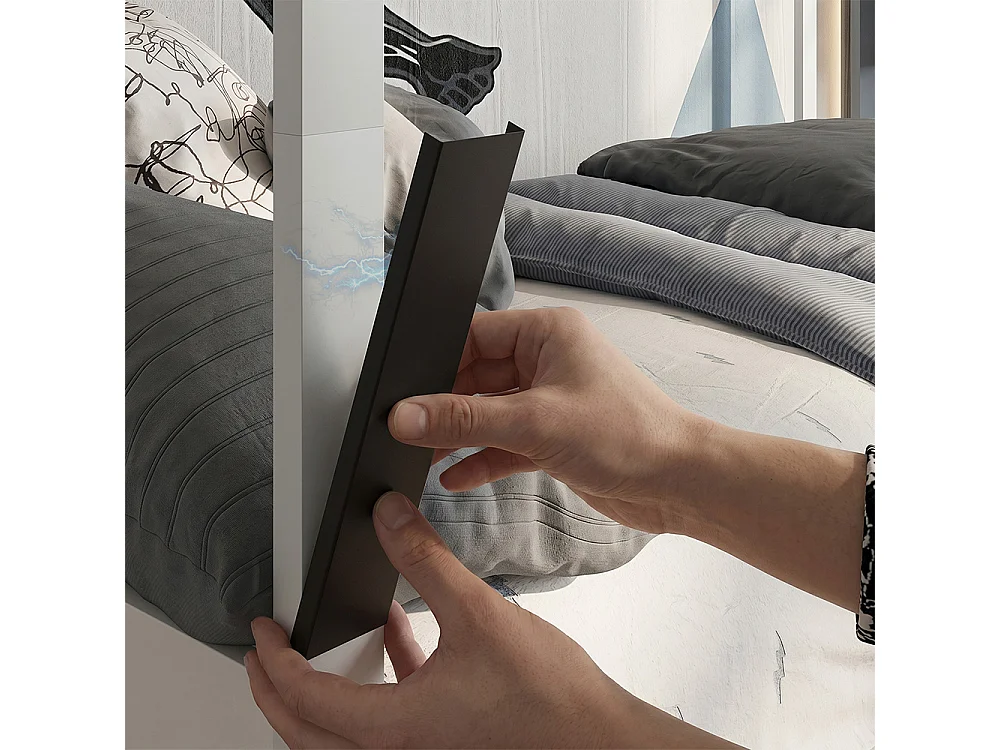 Lit enfant blanc/noir 95x205x160 goal