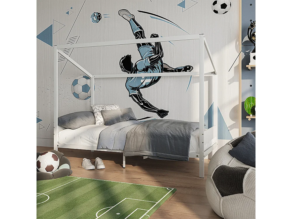 Lit enfant blanc/noir 95x205x160 goal