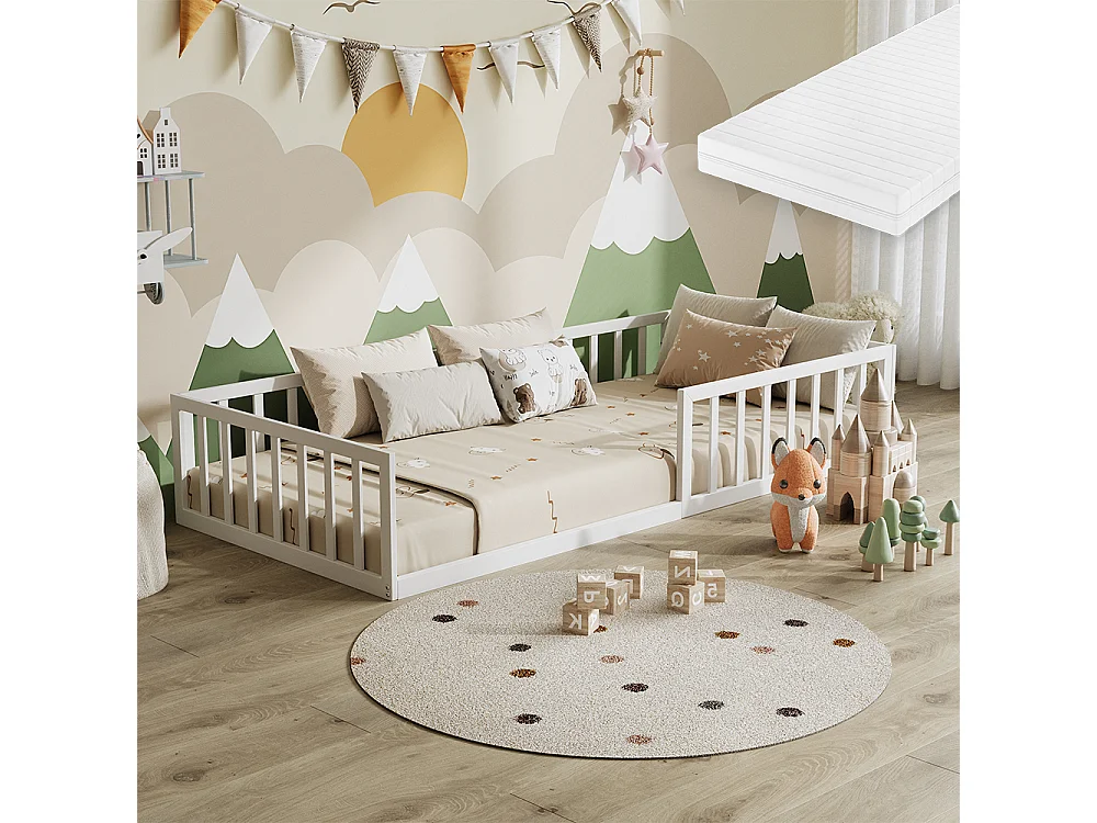 Lit pour enfant blanc 205x95x37 minno