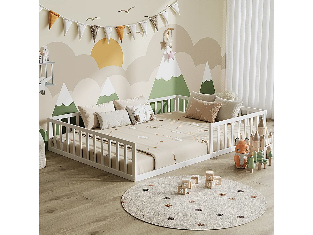 Lit pour enfant blanc 205x145x37 minno