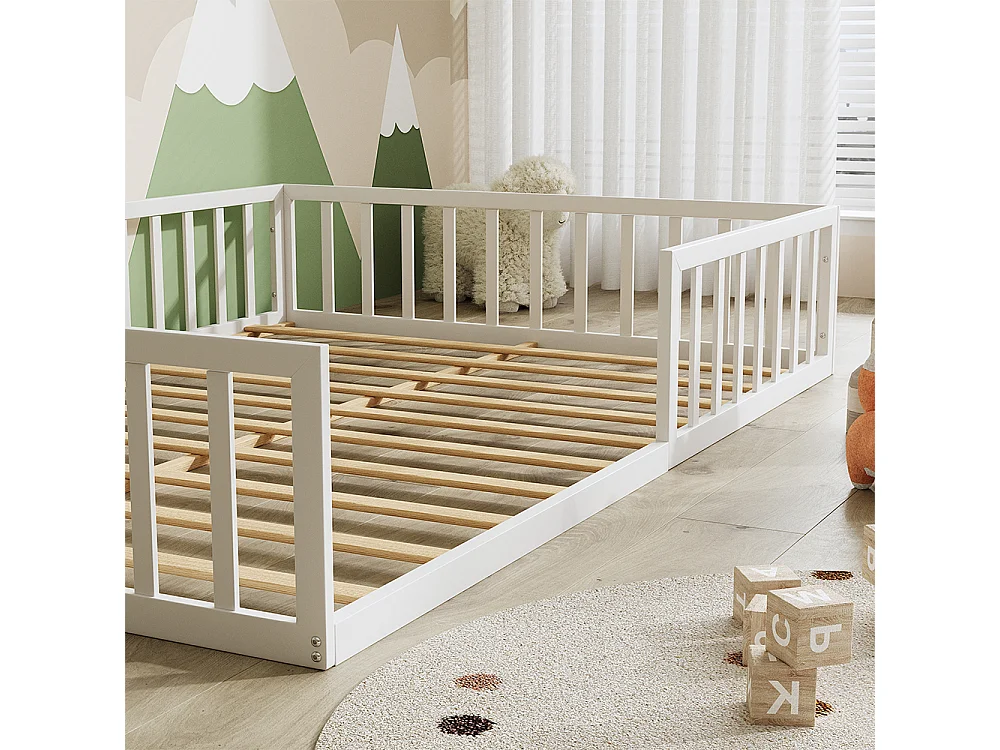Lit pour enfant blanc 205x145x37 minno