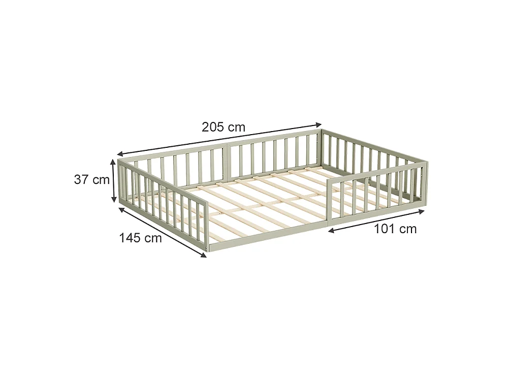 Lit pour enfant grège 205x145x37 minno