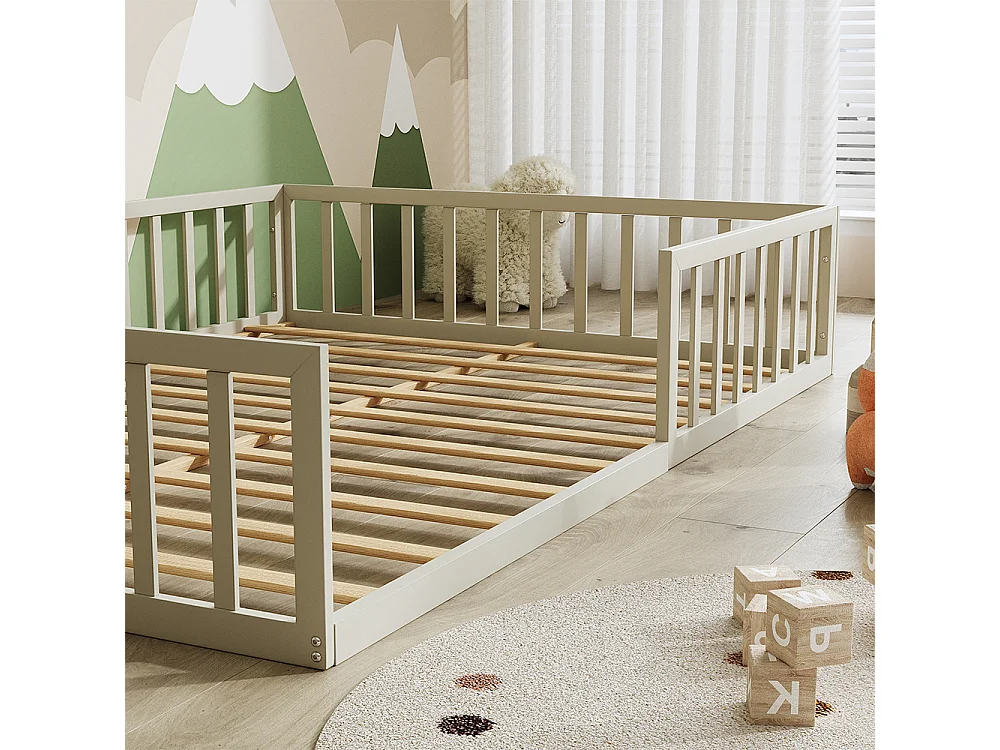 Lit pour enfant grège 205x145x37 minno