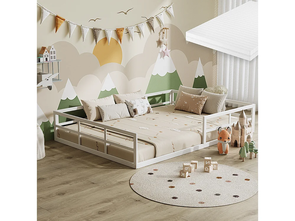 Lit pour enfant blanc 205x145x37 minno