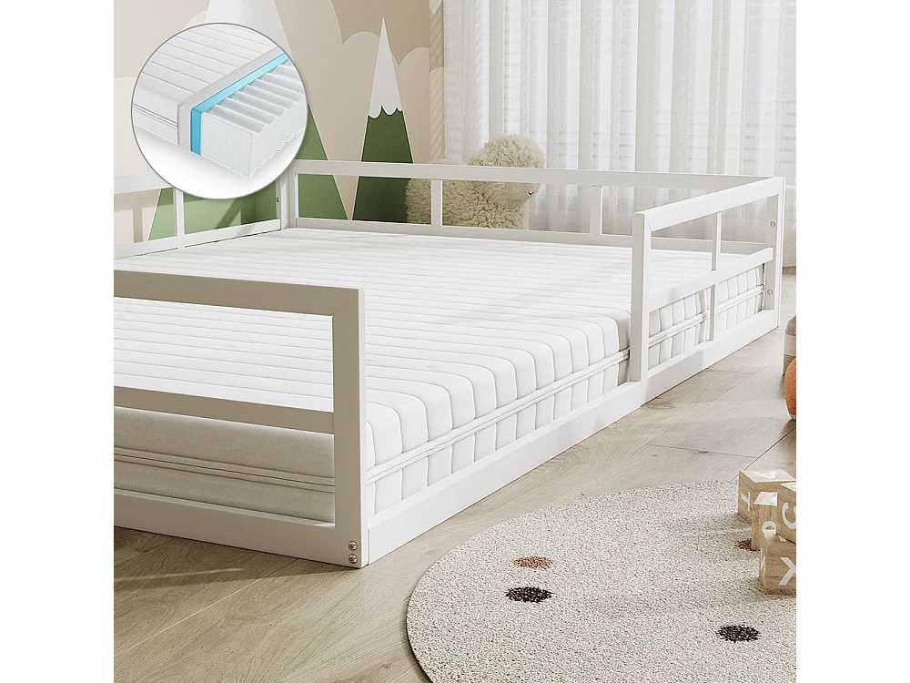 Lit pour enfant blanc 205x145x37 minno