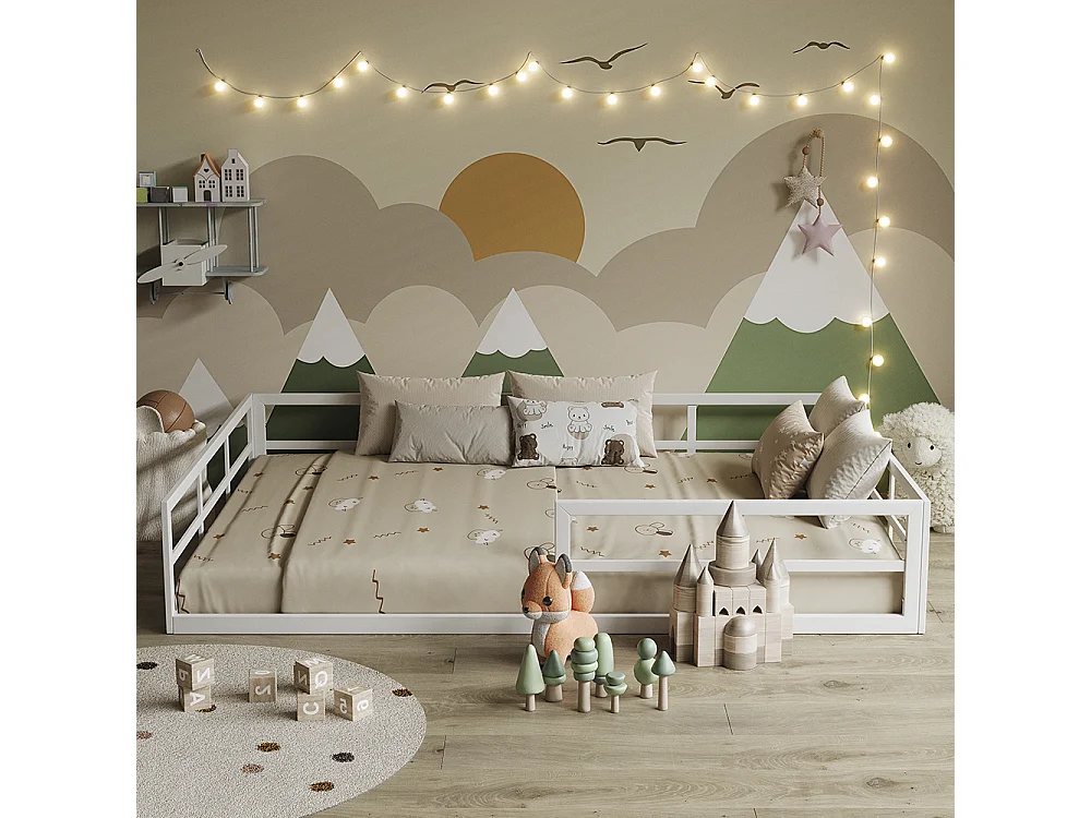 Lit pour enfant blanc 205x145x37 minno