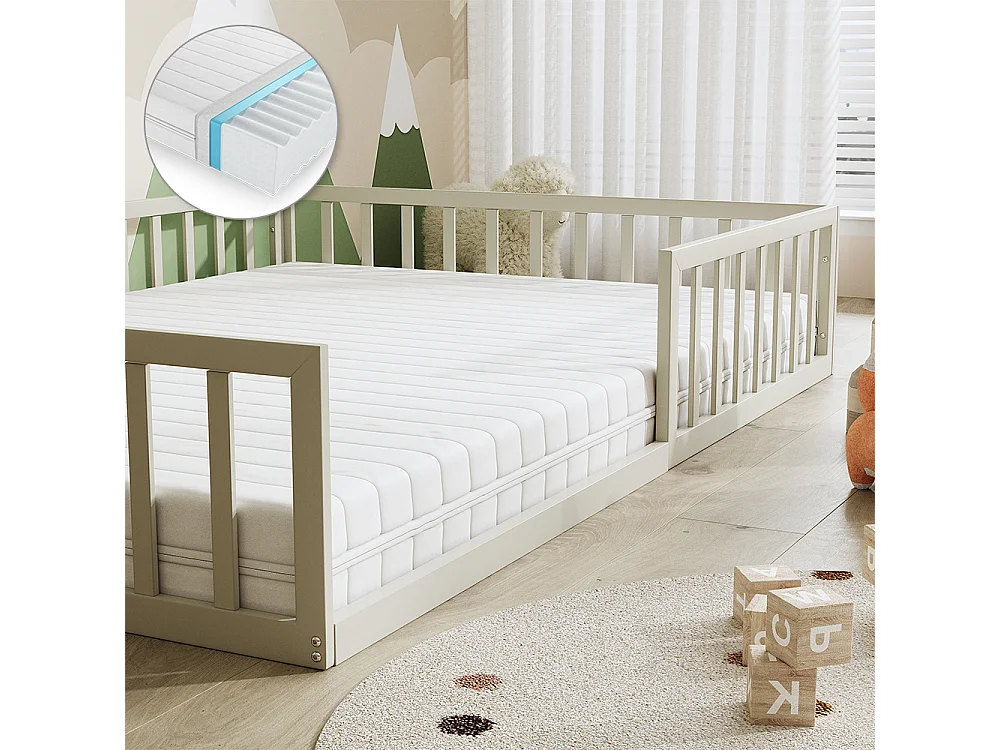 Lit pour enfant grège 205x145x37 minno