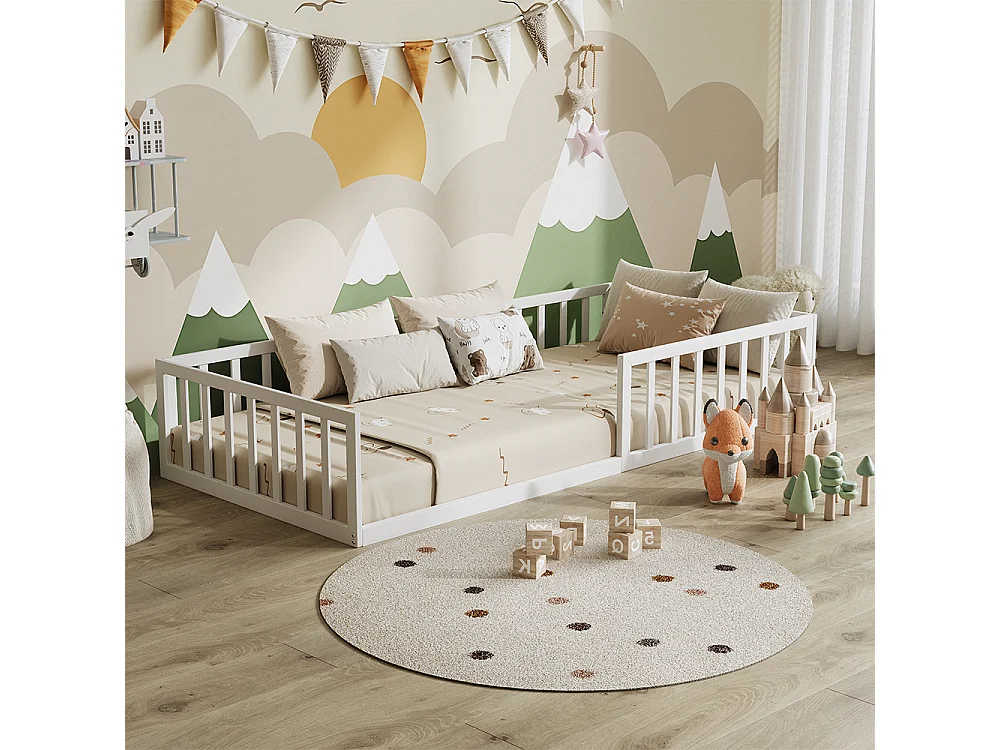 Lit pour enfant blanc 205x95x37 minno