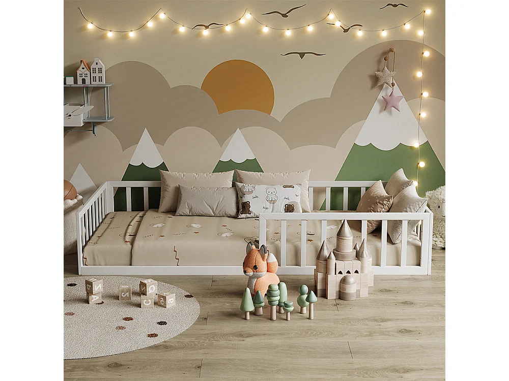 Lit pour enfant blanc 205x95x37 minno
