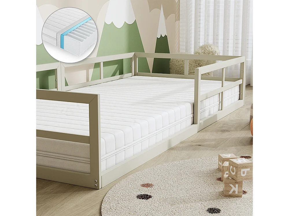 Lit pour enfant grège 205x95x37 minno