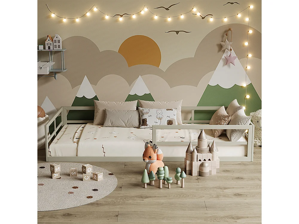 Lit pour enfant grège 205x95x37 minno