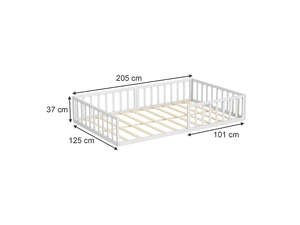 Lit pour enfant blanc 205x125x37 minno