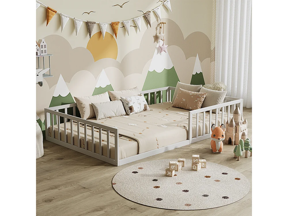 Lit pour enfant blanc 205x125x37 minno