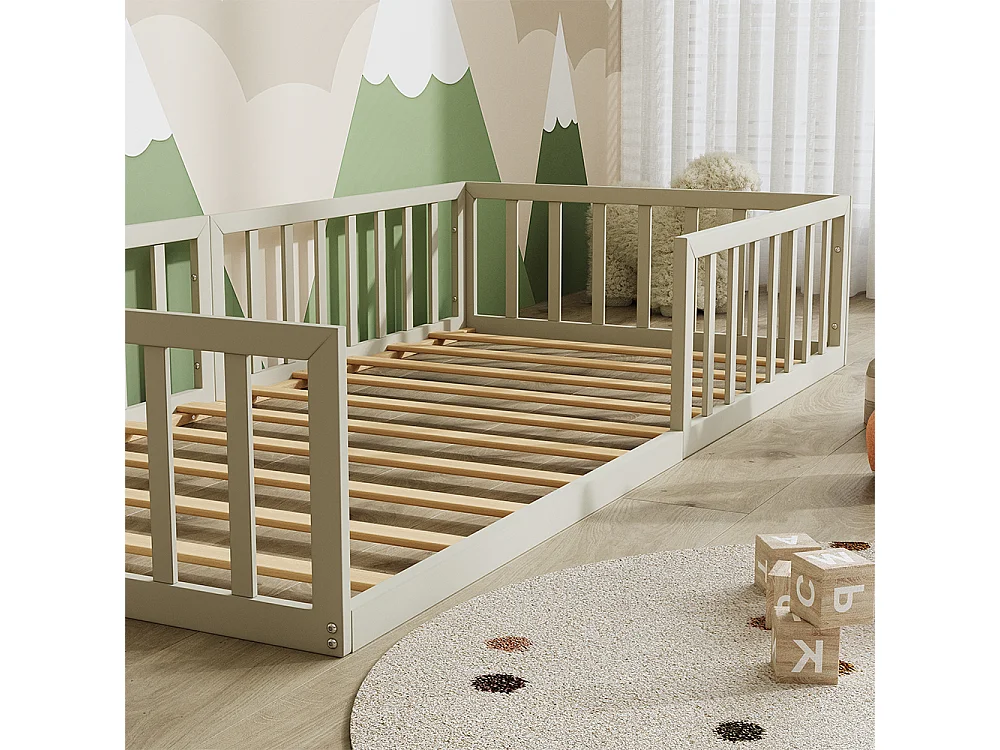 Lit pour enfant grège 205x95x37 minno