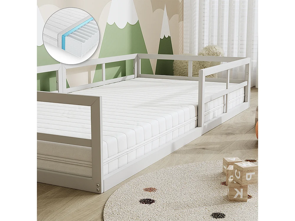 Lit pour enfant blanc 205x95x37 minno