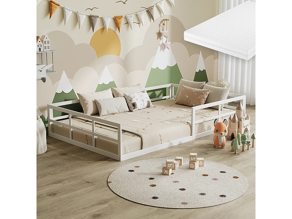 Lit pour enfant blanc 205x125x37 minno