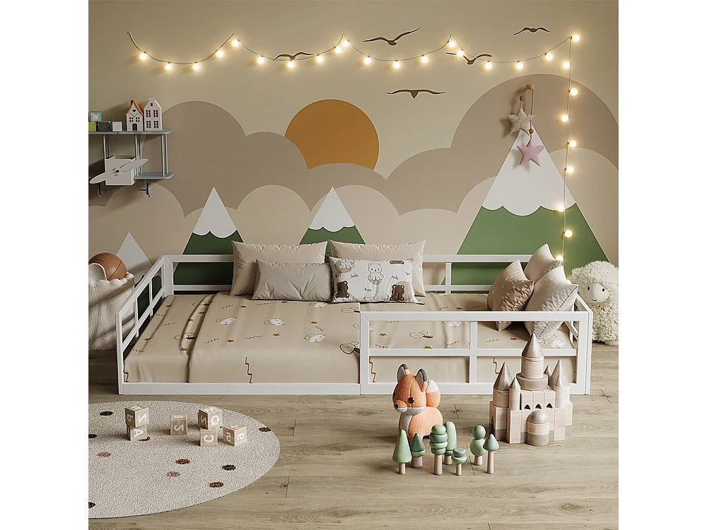 Lit pour enfant blanc 205x125x37 minno