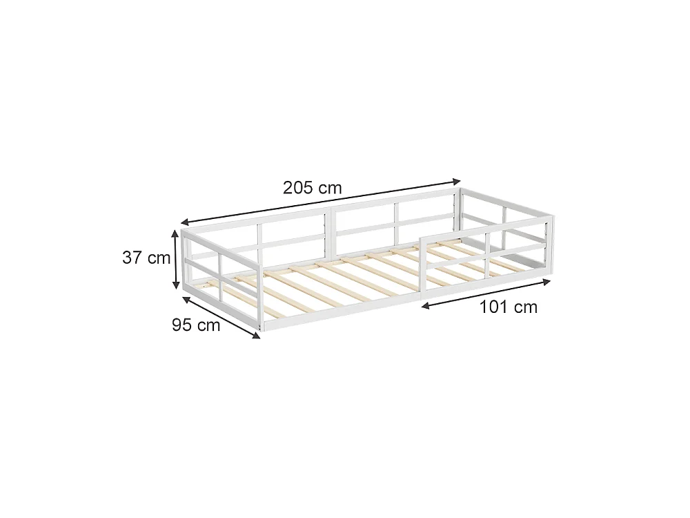 Lit pour enfant blanc 205x95x37 minno