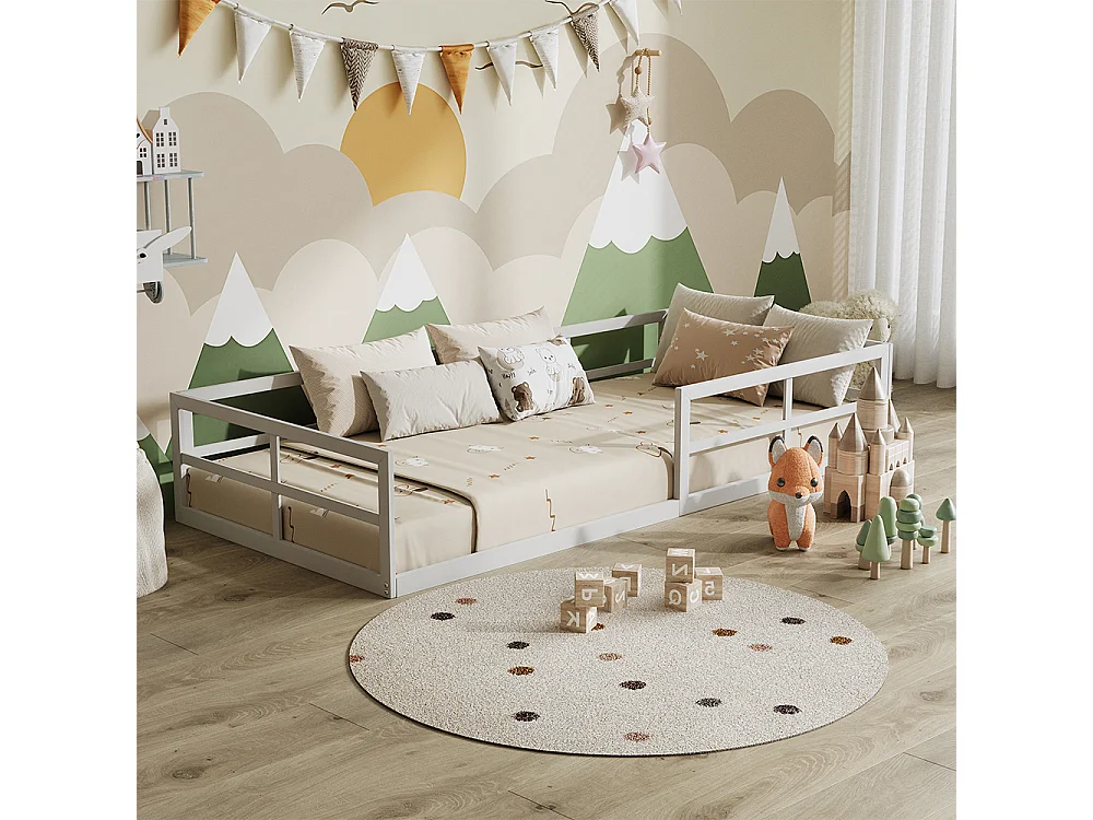 Lit pour enfant blanc 205x95x37 minno