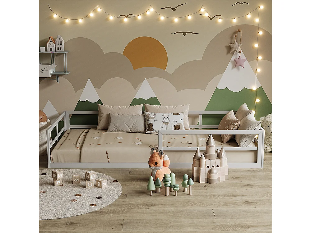 Lit pour enfant blanc 205x95x37 minno