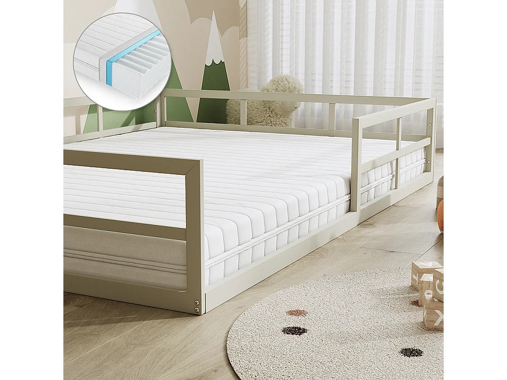 Lit pour enfant grège 205x145x37 minno
